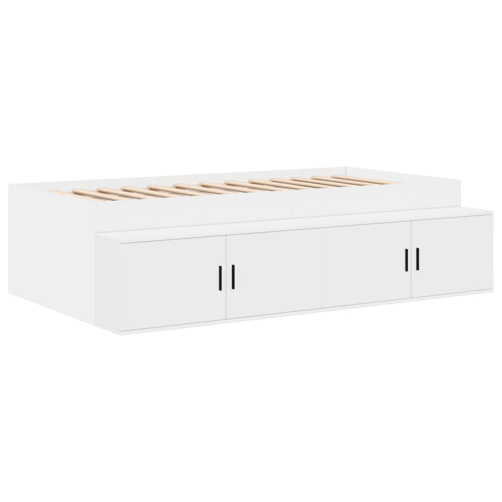 Struttura del Letto con Deposito Bianco 75x190 cm