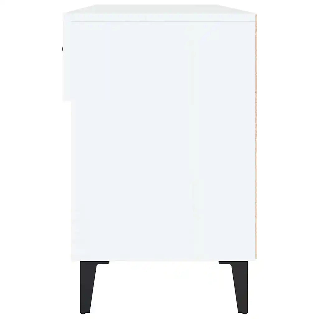 Scarpiera Bianco Lucido 102x35x55 cm in Legno Multistrato 812831