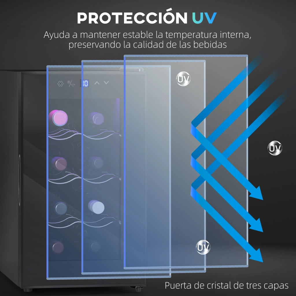 Cantinetta Termoelettrica 8 Bottiglie con Refrigerazione Doppia ¨C zephmum ¨C Nero 8-18¡ãC