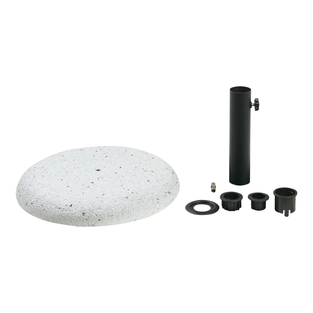 Base per ombrellone da giardino con adattatori 37 42 52 58 mm effetto pietra bianca 03_0010257