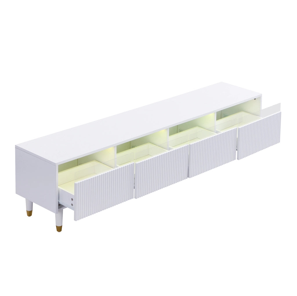 Mobile TV bianco 178 cm con 4 cassetti in MDF e acrilico