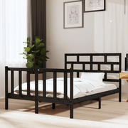 Giroletto-Struttura Letto Nero in Legno Massello 135x190 cm Double 207580