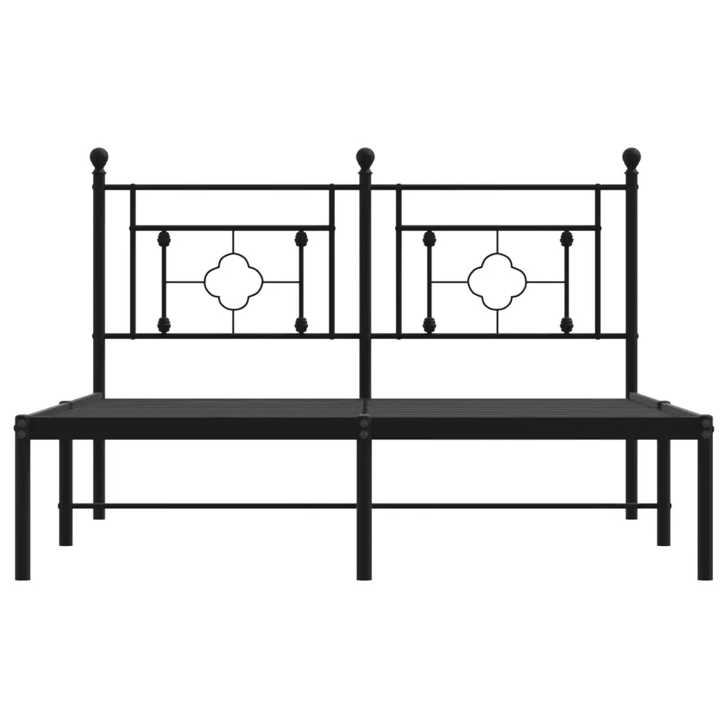 Giroletto con Testiera-Struttura Letto con testiera in Metallo Nero 140x190 cm 292904