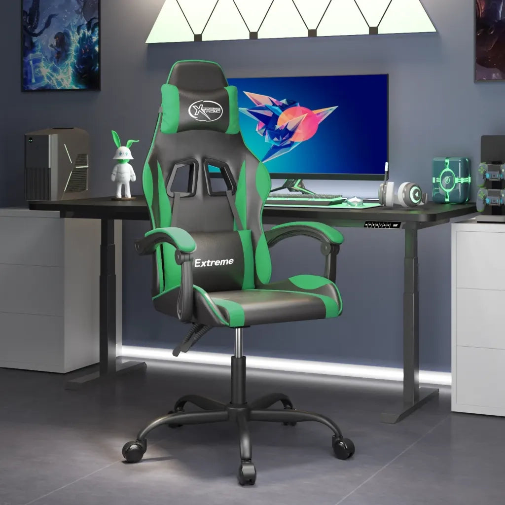 Sedia da Gaming Nera e Verde in Similpelle cod mxl 64779