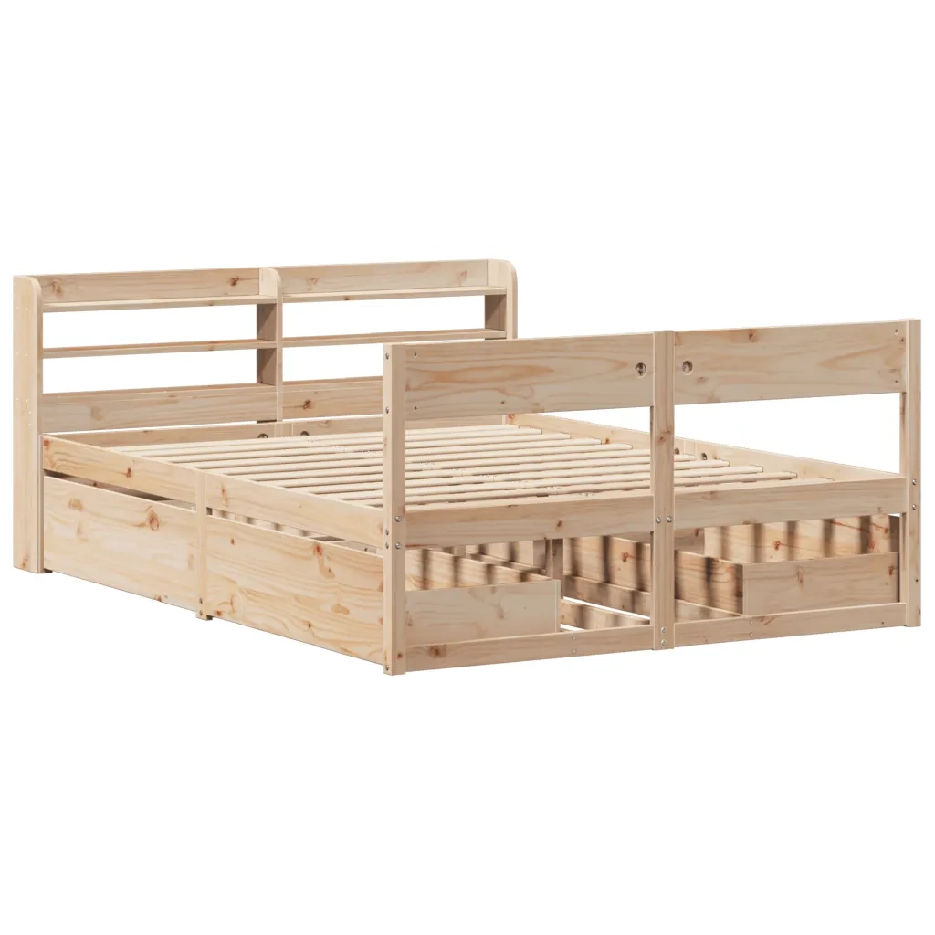 Letto senza Materasso 135x190 cm in Legno Massello di Pino 3307137