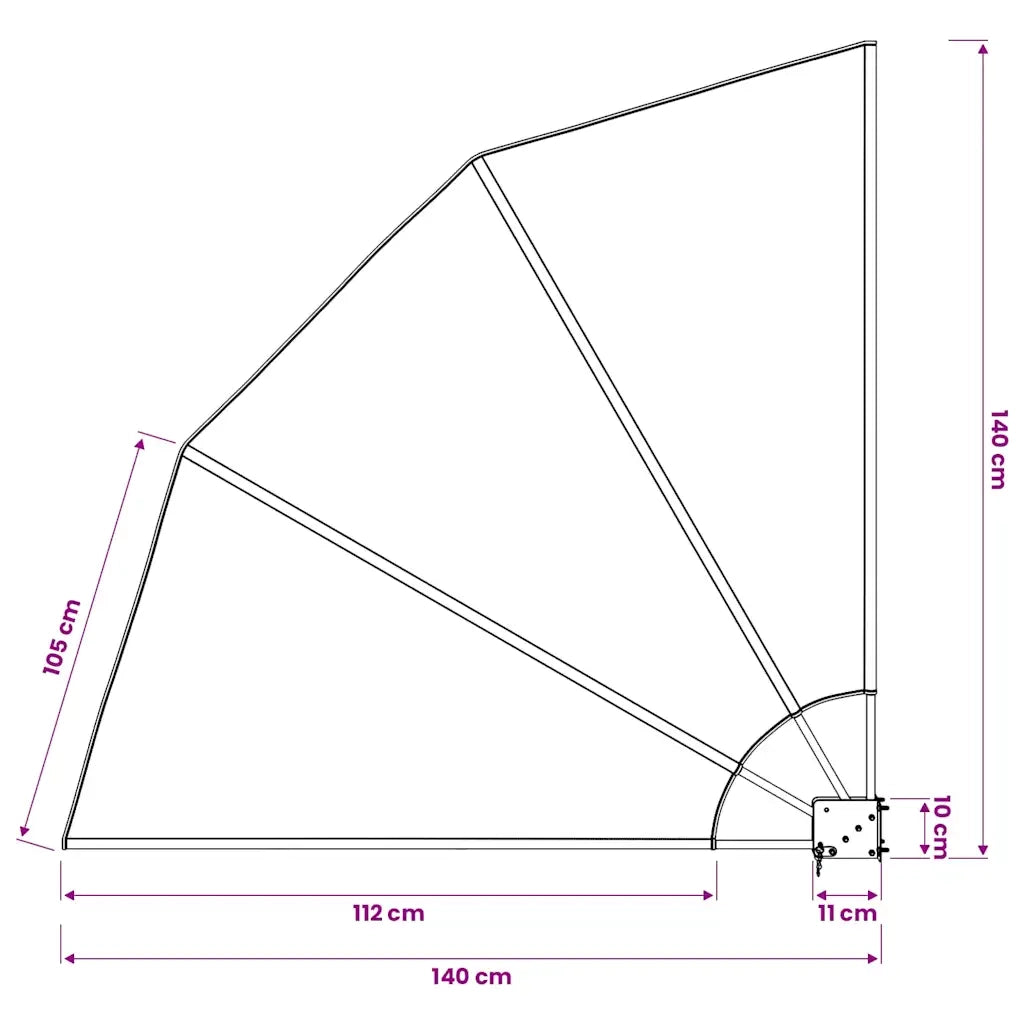 Tenda Laterale per Balcone Pieghevole Grigia 140x140 cm 41575