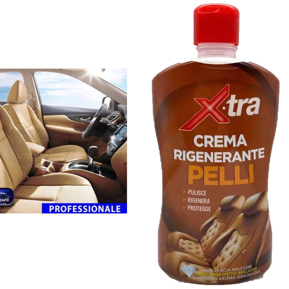 Trade Shop - Crema Rigenerante Per Pelli Sedili Auto Pulisce Rigenera E Protegge Cf Da 500ml -