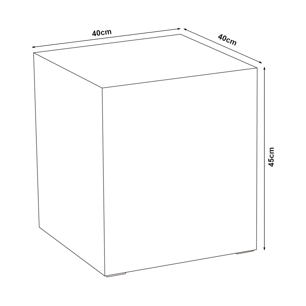 Tavolino Ellelu a Forma di Cubo 45 x 40 x 40 cm - Effetto Marmo Nero [en.casa]