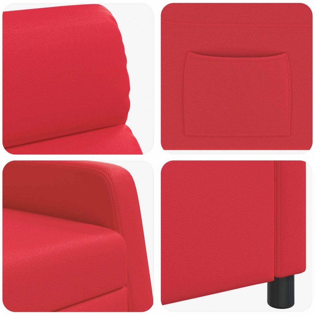 Divano Sedia-Poltrona reclinabile Rosso Similpelle 794604