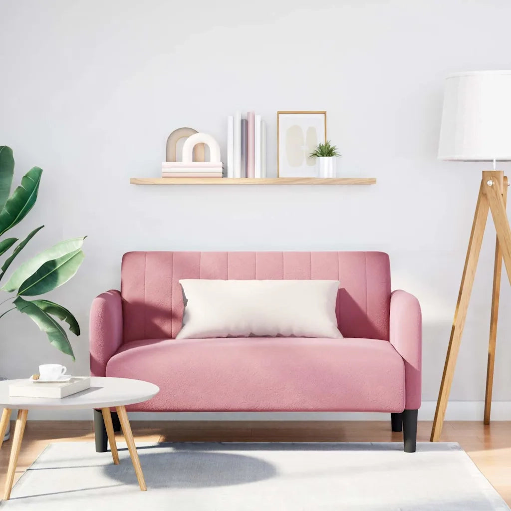 Divano | Divano da soggiorno | Sofa Divanetto Rosa 109 cm in Velluto
