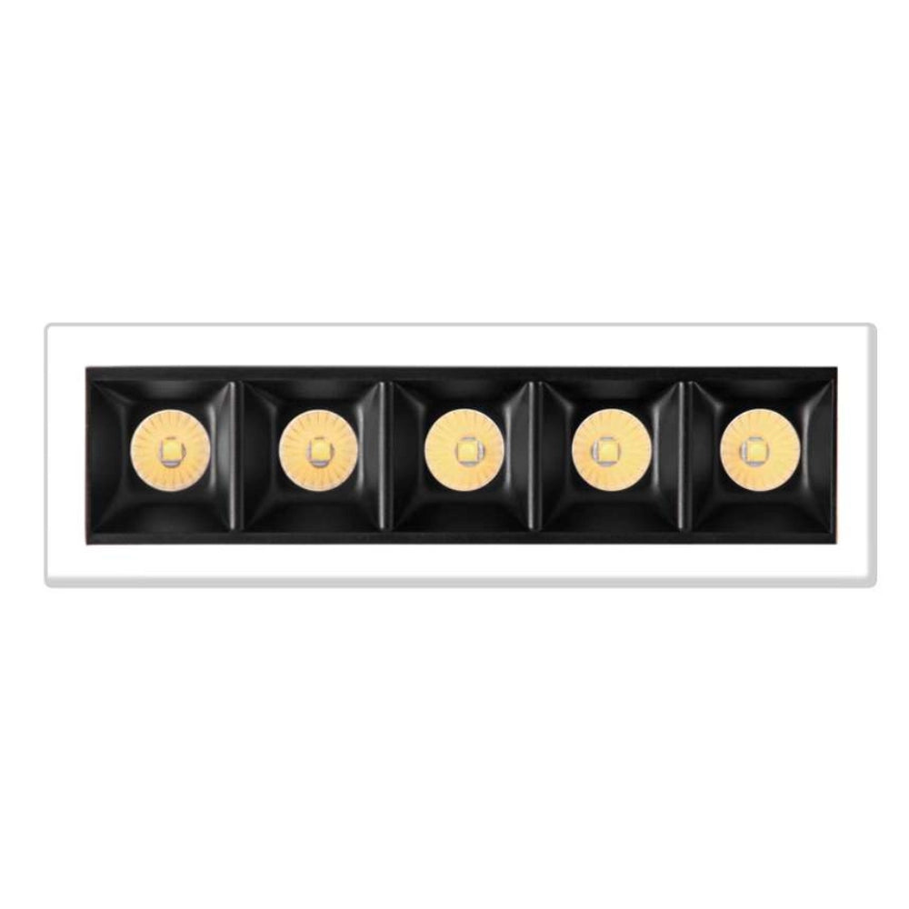 Faretto led incasso modulare cornice bianca interno nero 10 watt 500 lumen