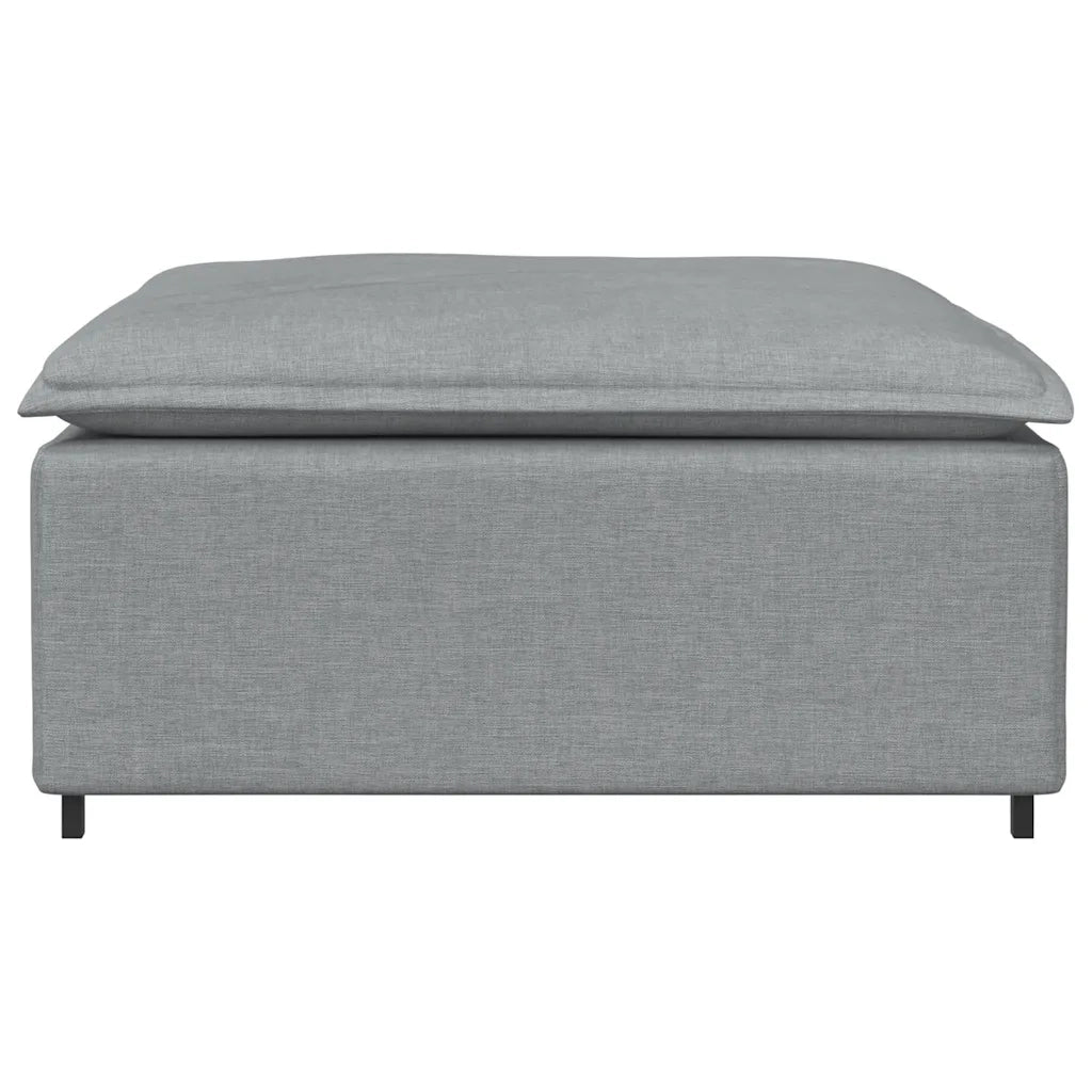 Divano componibile-Divano Modulare Poggiapiedi Modulo Grigio Chiaro 100x100x48 cm