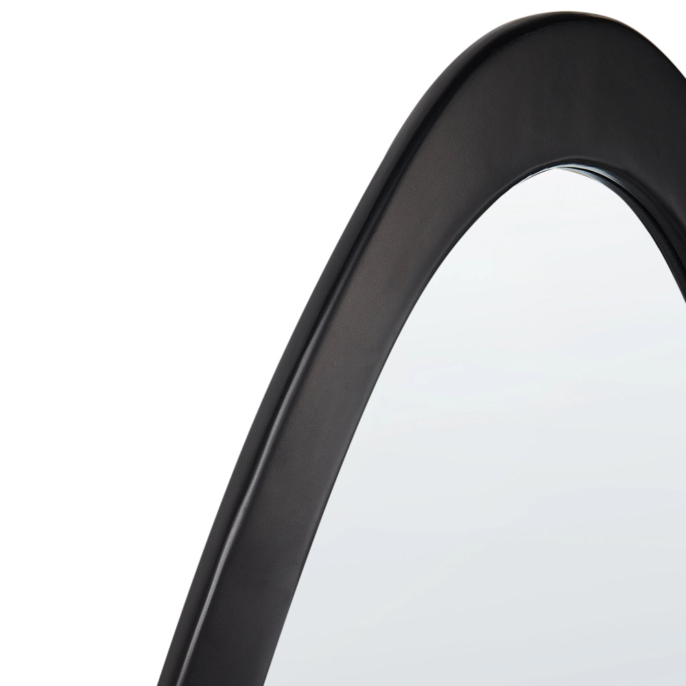 Specchio da parete nero con cornice in legno di Paulownia 79 x 180 cm Forma irregolare con ganci Decorazione da parete in stile moderno
