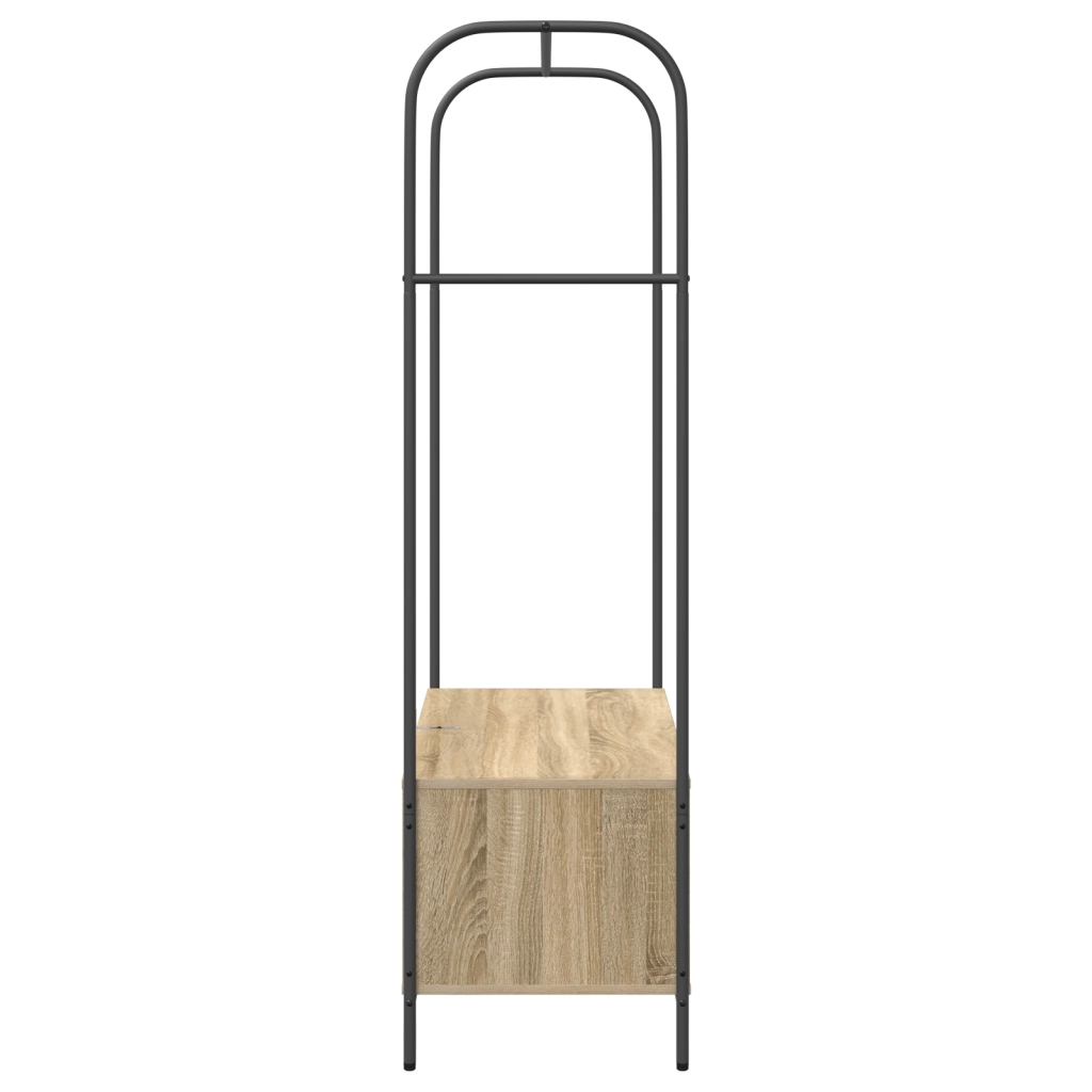 Appendino per abiti con mensole in rovere sonoma 100x44x160 cm
