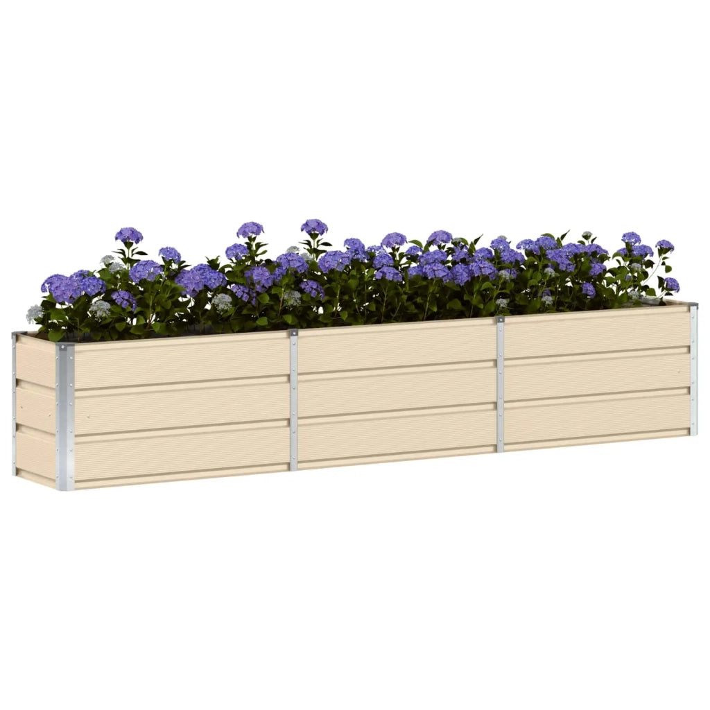 Fioriera | Cassetta per fiori | Vaso Avorio 240 x 40 x 45 cm Acciaio