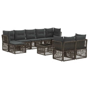 Set Divano da Giardino 10 pcs Grigio polyrattan