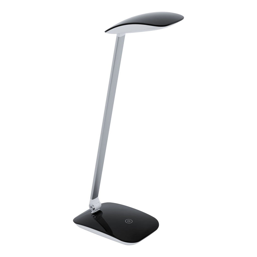 Lampada Da Tavolo Minimal Cajero Policarbonato Nero Luce Led Integrato 4,8W