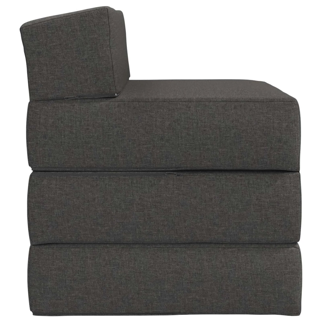 Divano Letto Pieghevole Grigio Scuro 200 x 70 x 15 cm Tessuto 900001