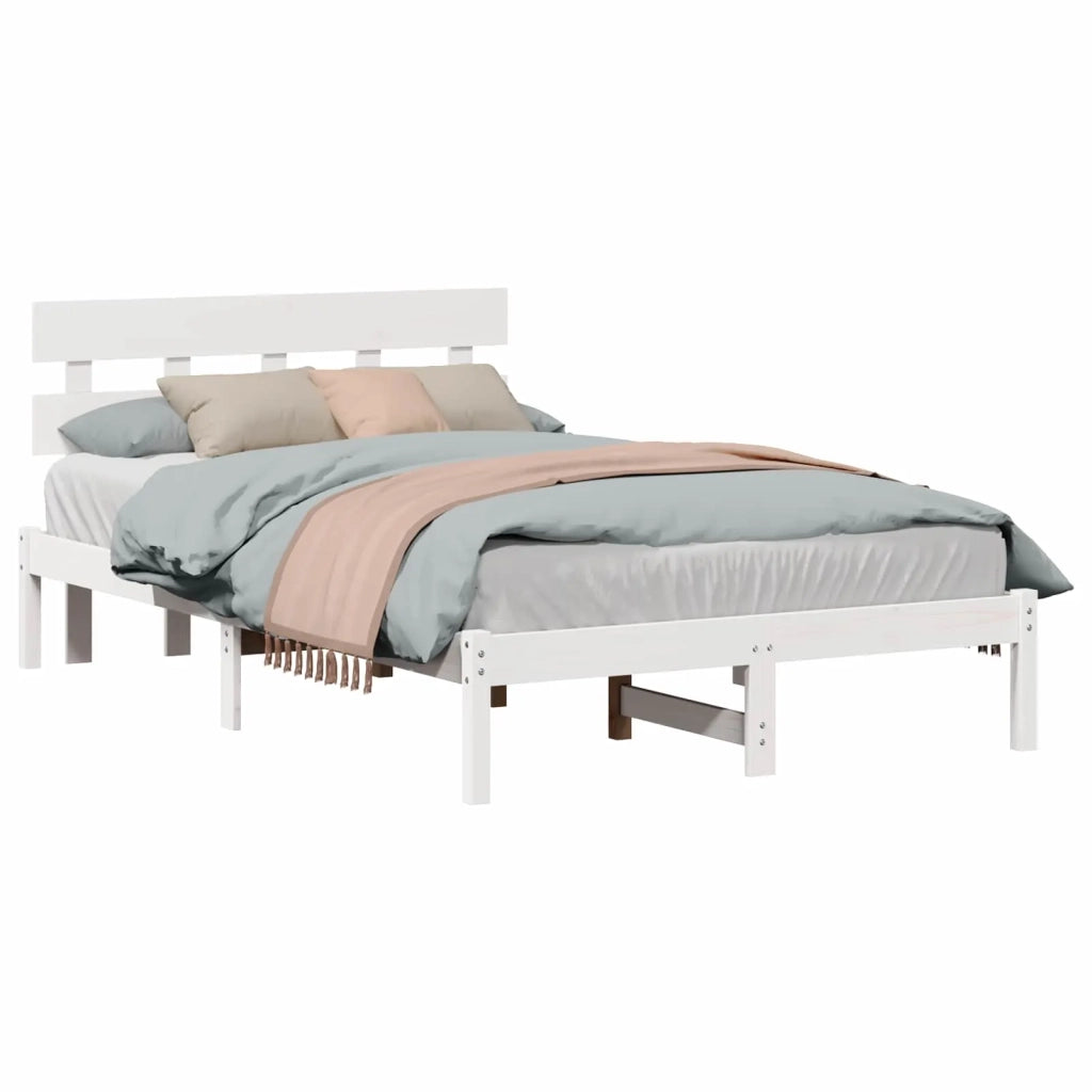 Struttura del letto Bianco 140 x 190 cm Legno massello di pino