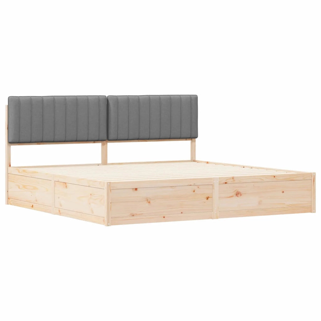 Letto con Testiera Rivestita Grigio chiaro 200 x 200 cm