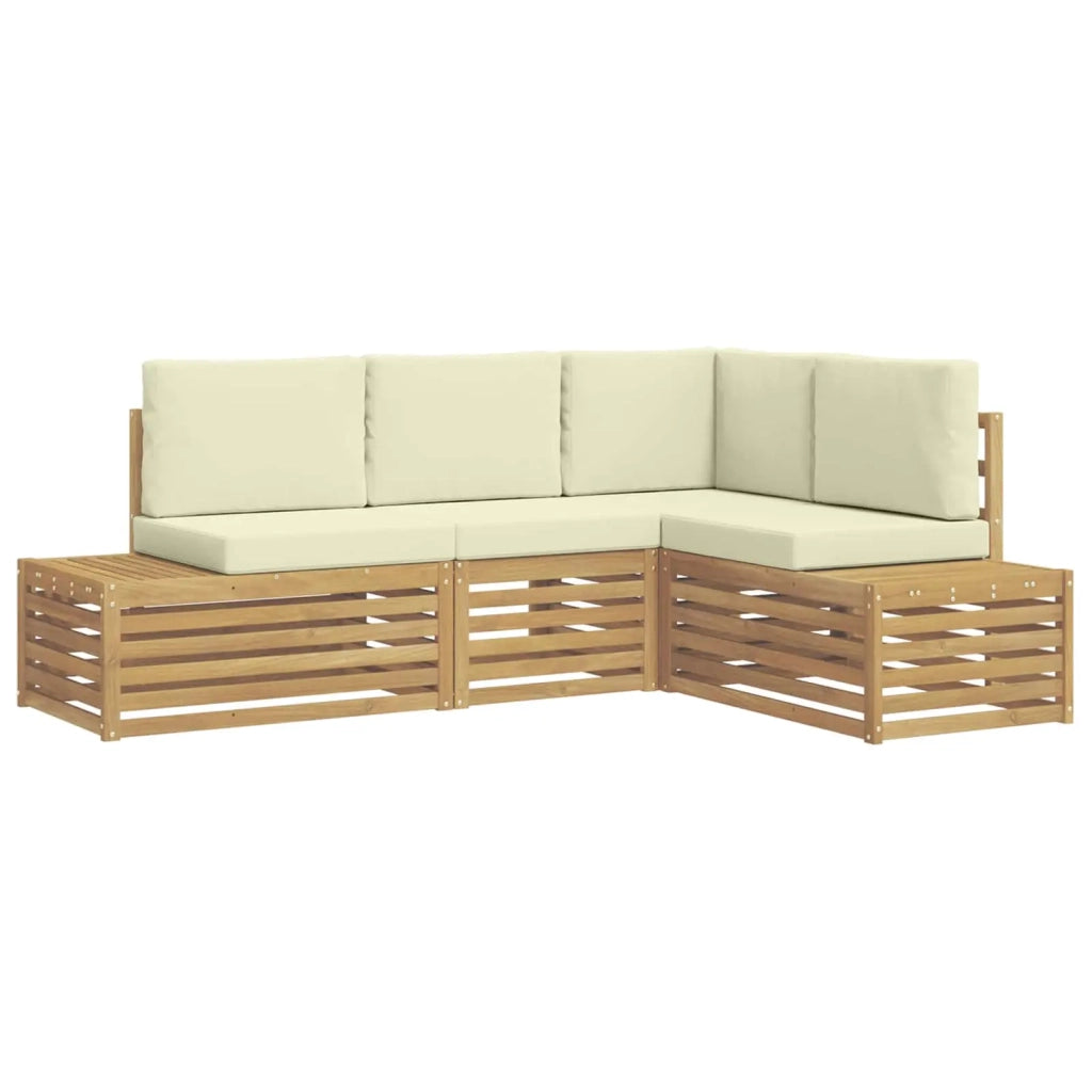 Set di divani da esterno Bianco 213,5 x 154,5 x 73 cm 3392465