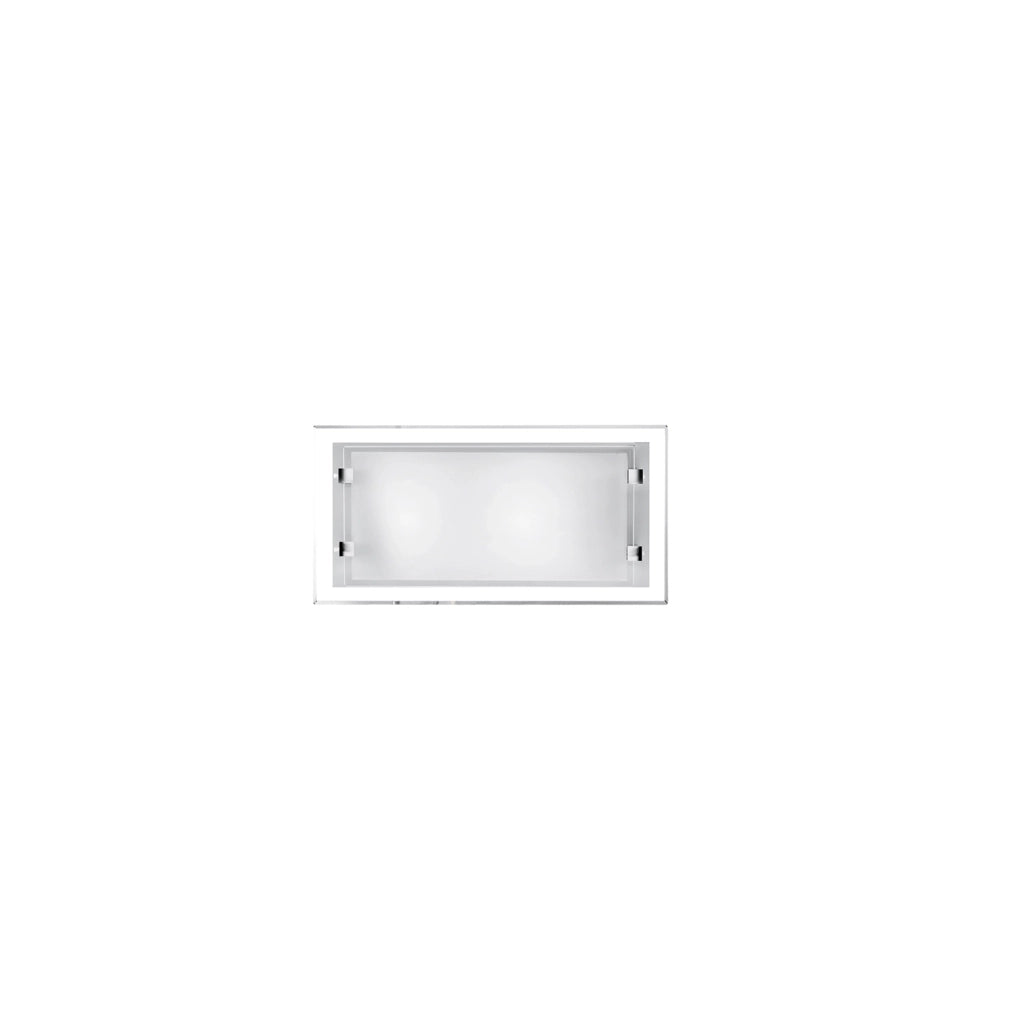 Applique Contemporanea Frame Vetro Bianco 2 Luci E14