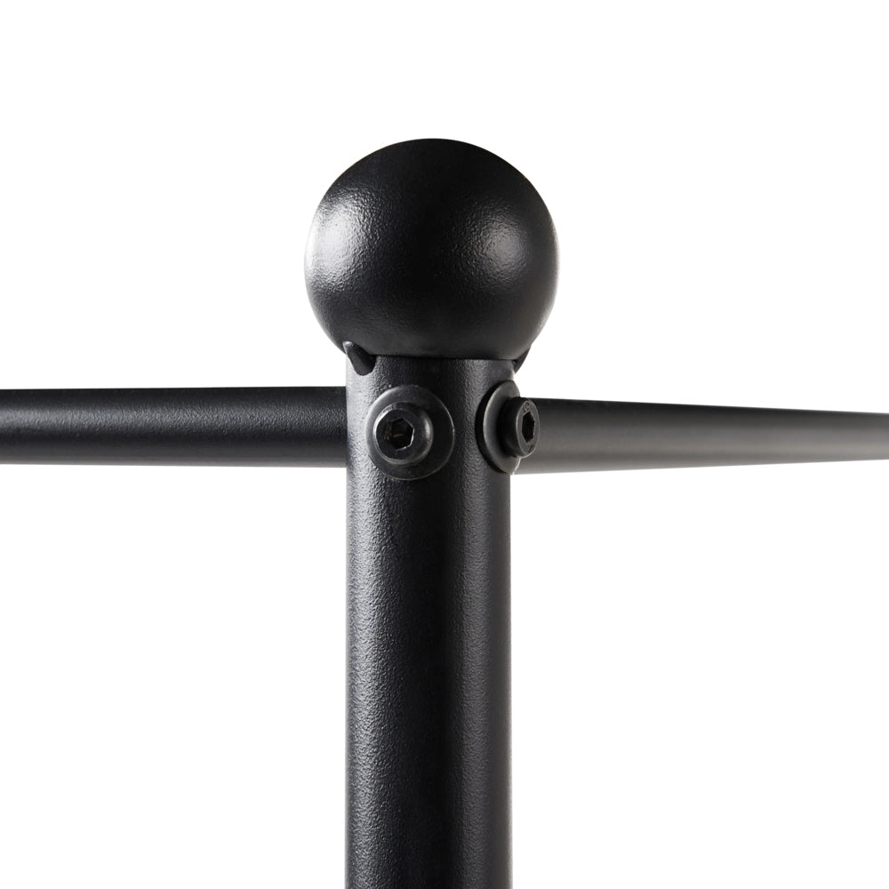 Letto a baldacchino in metallo nero 90 x 200 cm EU misura singola Retro Decorativo