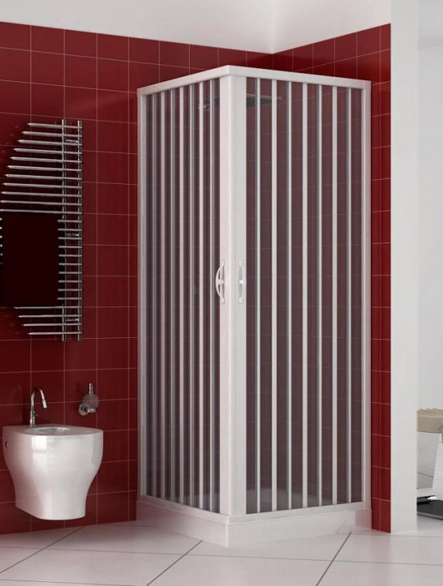 Box in Kit Fai da Te per Doccia in PVC a Soffietto 2 Lati Apertura Angolare Simply - Misura: 70 x 70 x h185