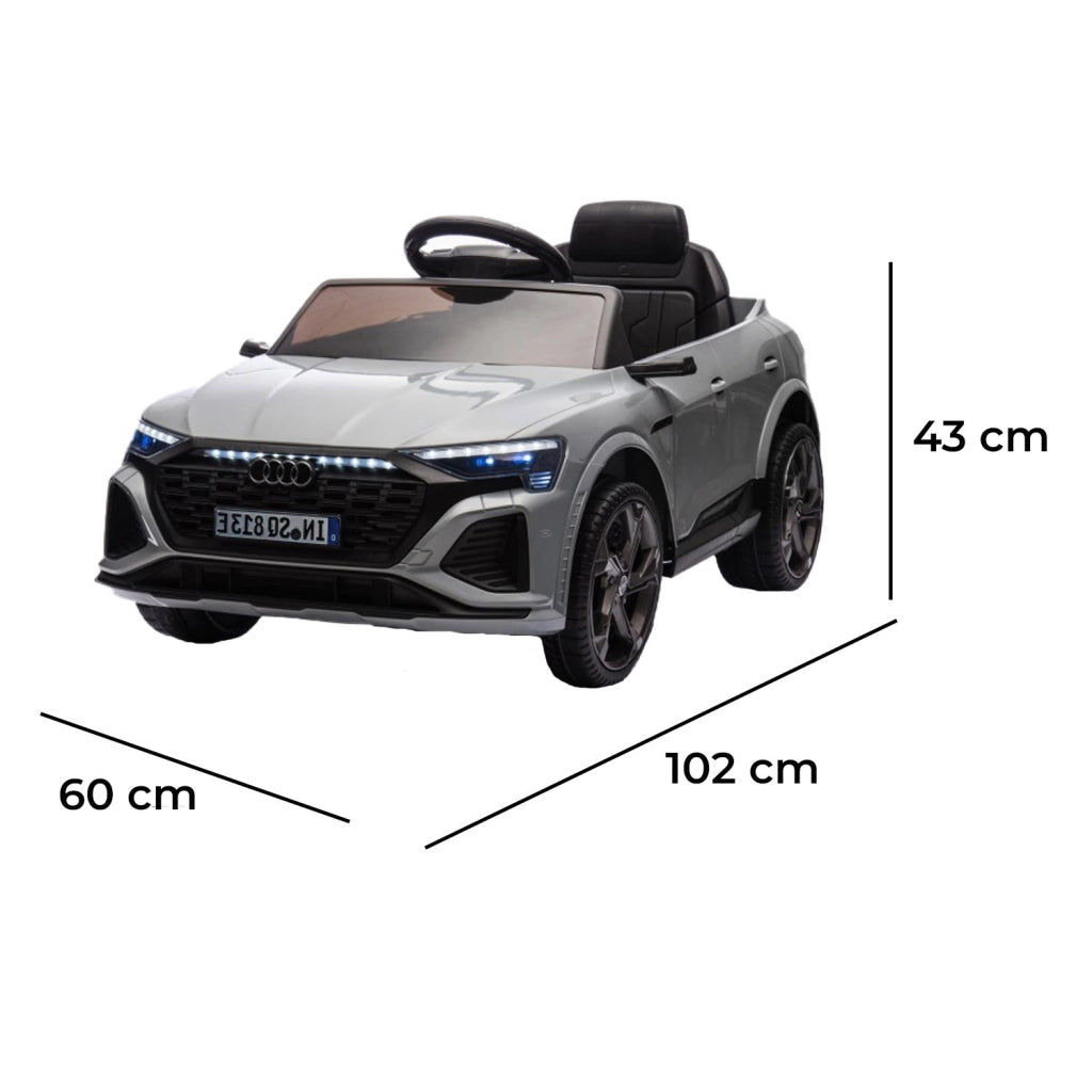 Macchina Elettrica per Bambini 12V Licenza Ufficiale Audi SQ8 E-Tron con Telecomando e Sedile Pelle Grigio