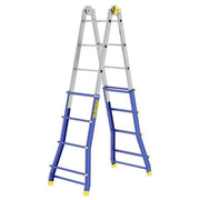 Colombo Scala PRATIC 5+5 In Acciaio-Alluminio Altezza Massima 4,6 M Gradini Zigrinati Piedini Antisdrucciolevoli