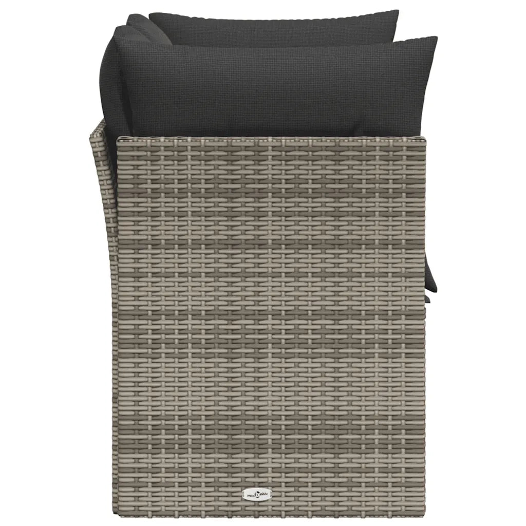 Divano da Giardino con Cuscini 2 Posti-Sofa da giardino Grigio in Polyrattan 937861