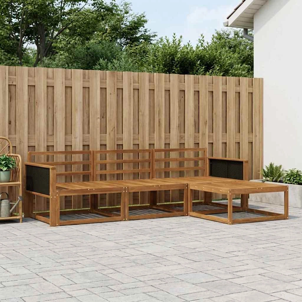 Set di divani da esterno 4 pz Naturale Legno di Acacia Massello 3382452