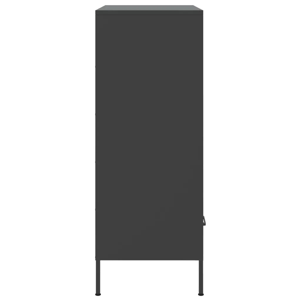 Credenza | Madia | Buffet da pranzo | Armadio da pranzo Nera 68x39x101,5 cm in Acciaio