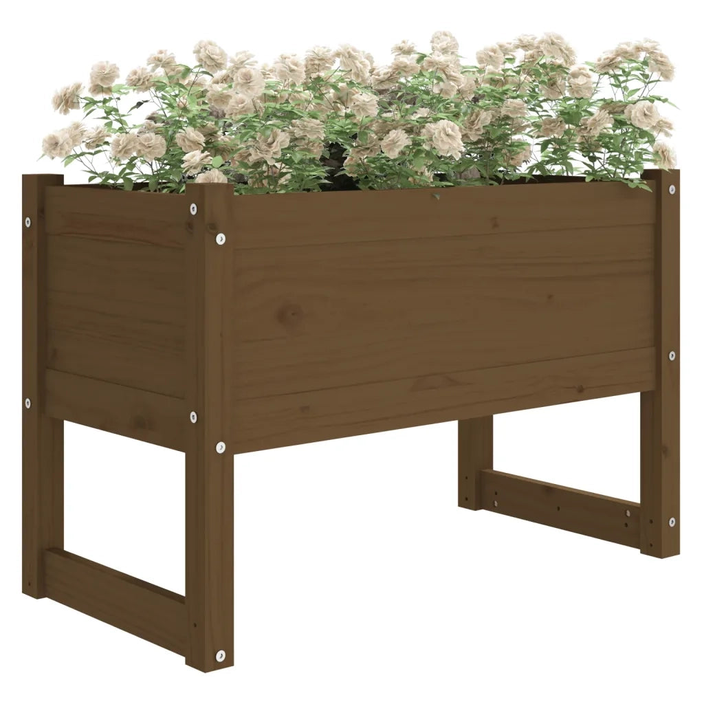 Fioriera Marrone Ambra 78x40x52 cm in Legno Massello di Pino 822120