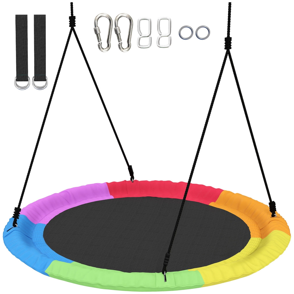Altalena Nido per Bambini ?120 cm ¨C Xylo ¨C Altezza Regolabile Carico 300 kg Multicolore