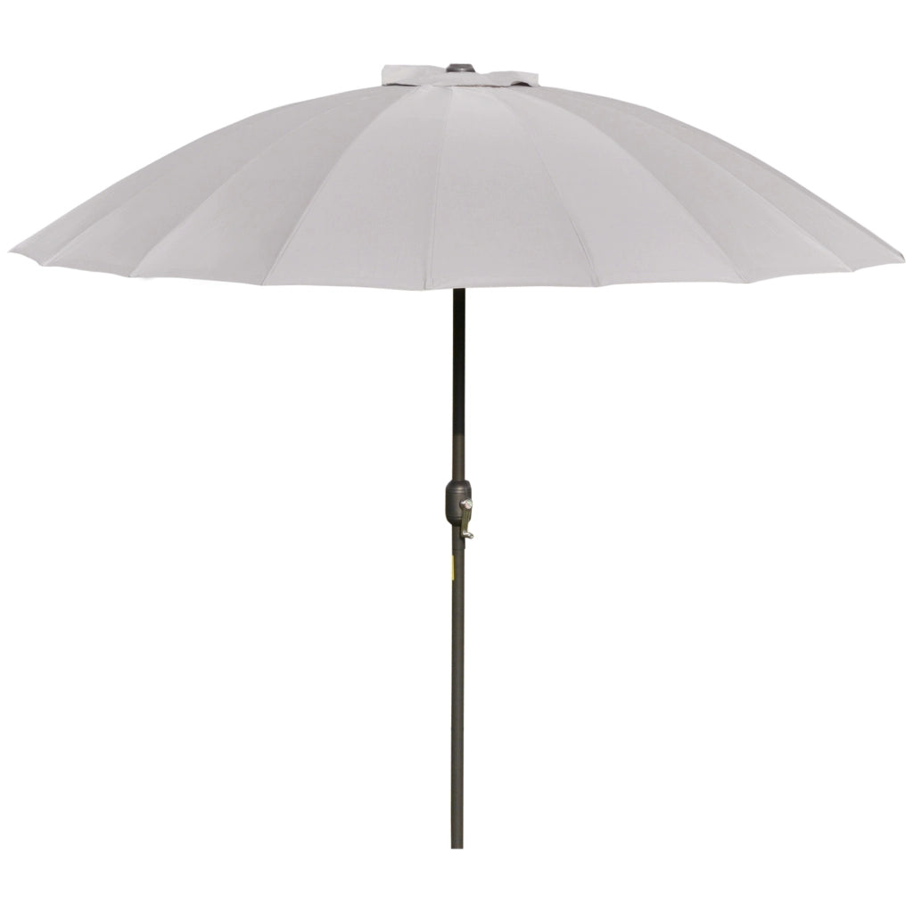 Ombrellone da Giardino e Terrazza 2.5x2.5 m a Manovella con 18 Stecche e Inclinabile, Grigio