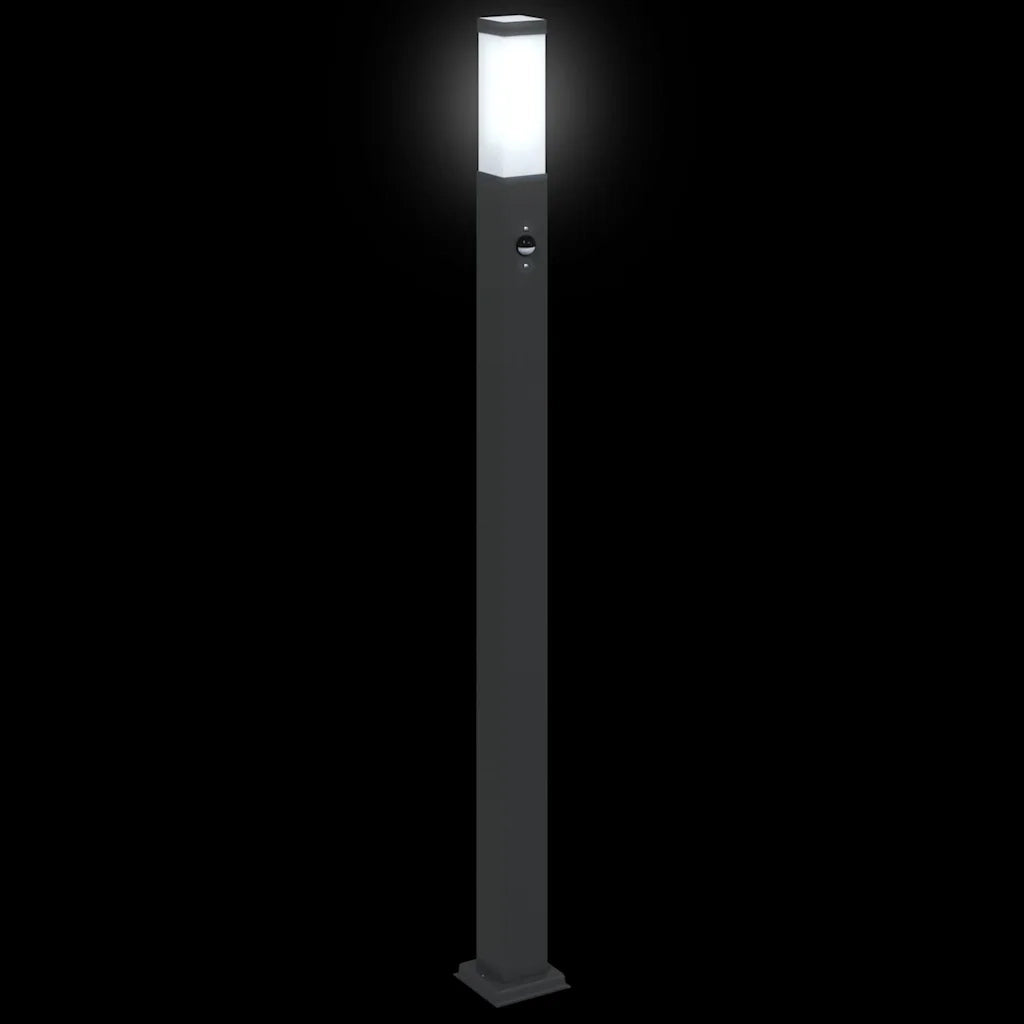 Lampioni a paletto con sensore 3 pz 110 cm neri IP44 4006082