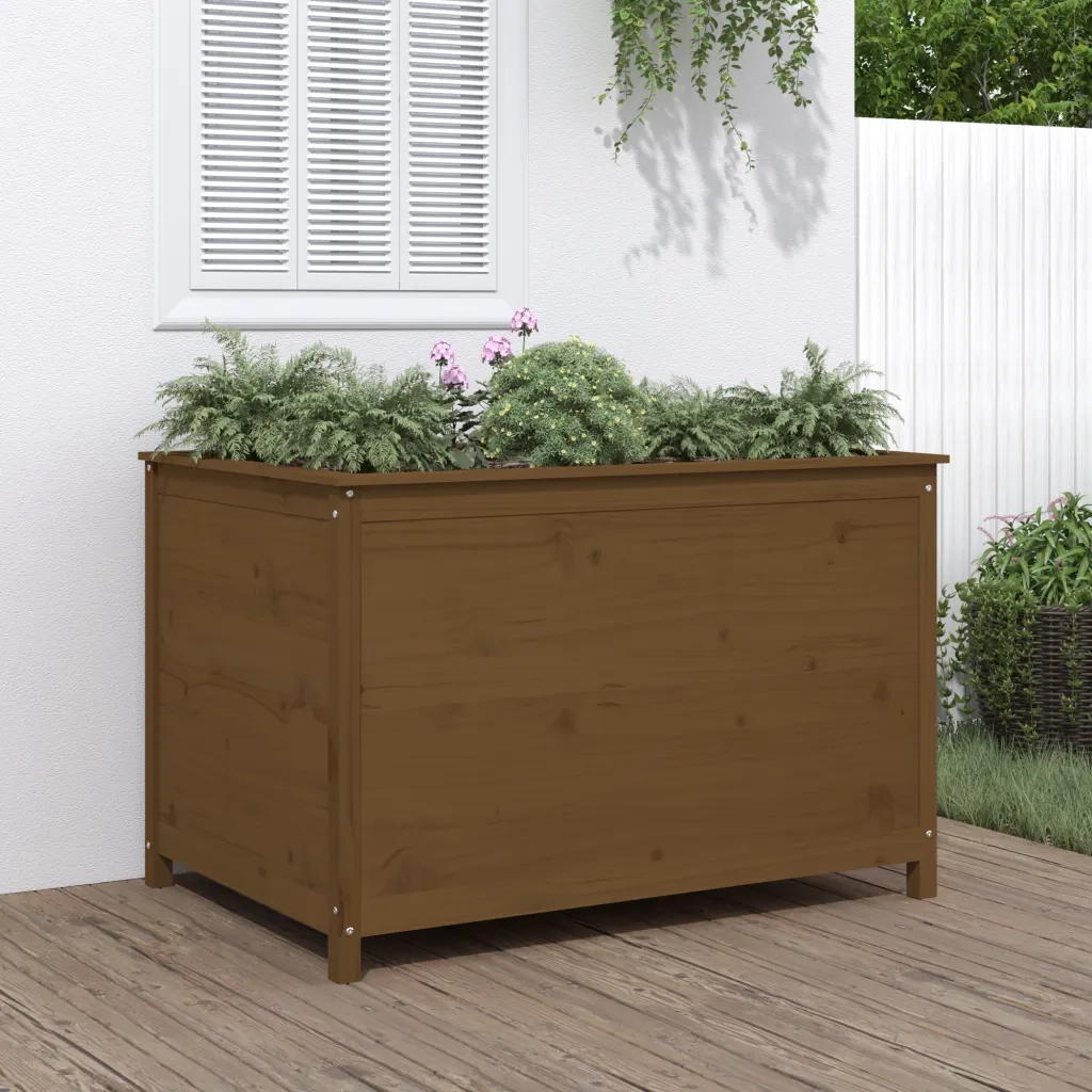 Fioriera Rialzata Giardino Ambra 119,5x82,5x78cm Massello Pino