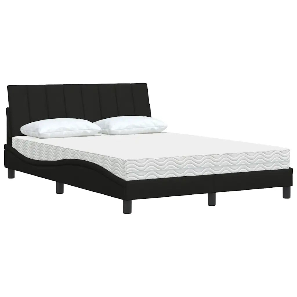 Letto con Materasso Hanko Nero 120x200 cm in Tessuto 3310519