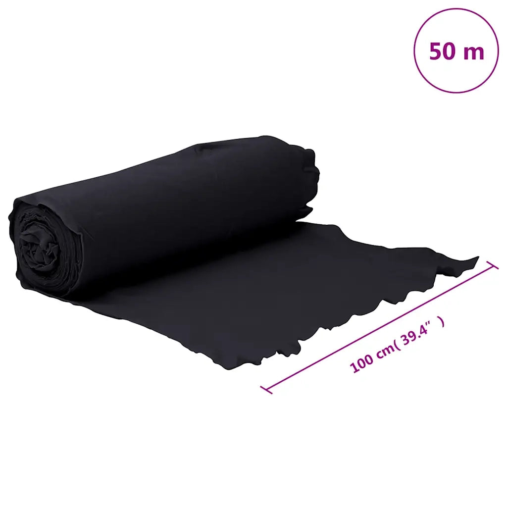 Membrana Geotessile Nera 1x50 m in Fibra di Poliestere 4009855