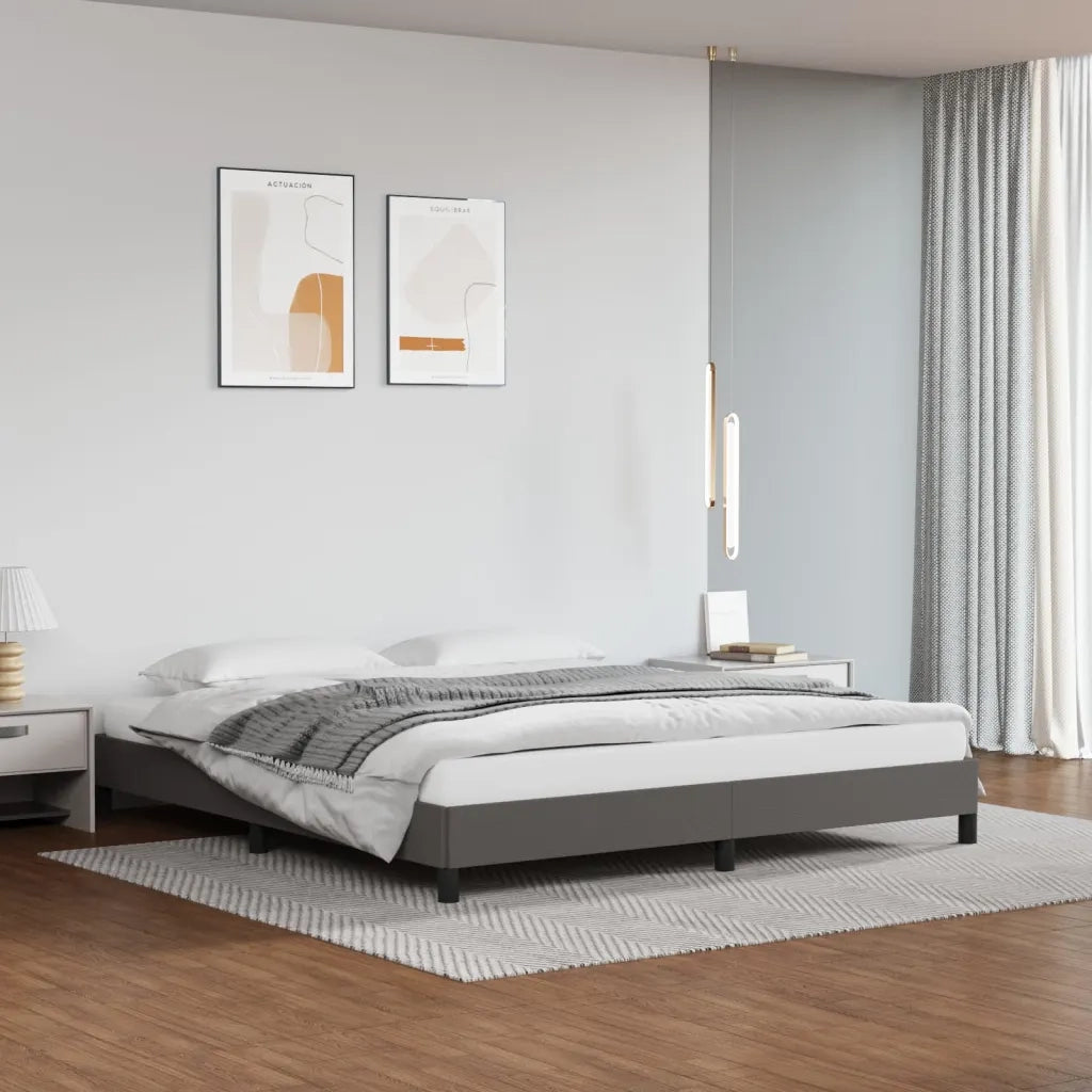Giroletto-Struttura Letto Grigio 160x200 cm in Similpelle 124061