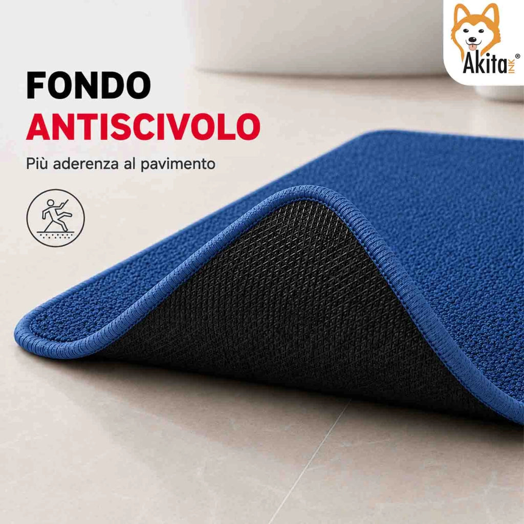Akitaink Tappeto Multiuso in Microfibra 40x60 cm Blu