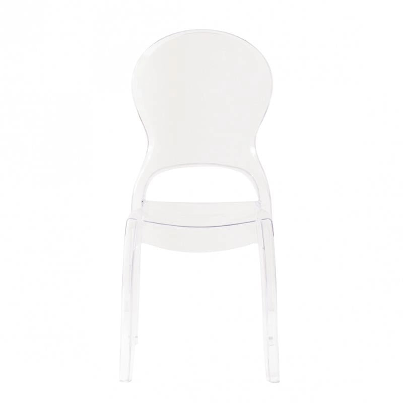 SEDIA HALLES IN POLICARBONATO SILHOUETTE CURVE CLASSICHE PER INTERNI COLORE TRASPARENTE 46,1X55X98H CM