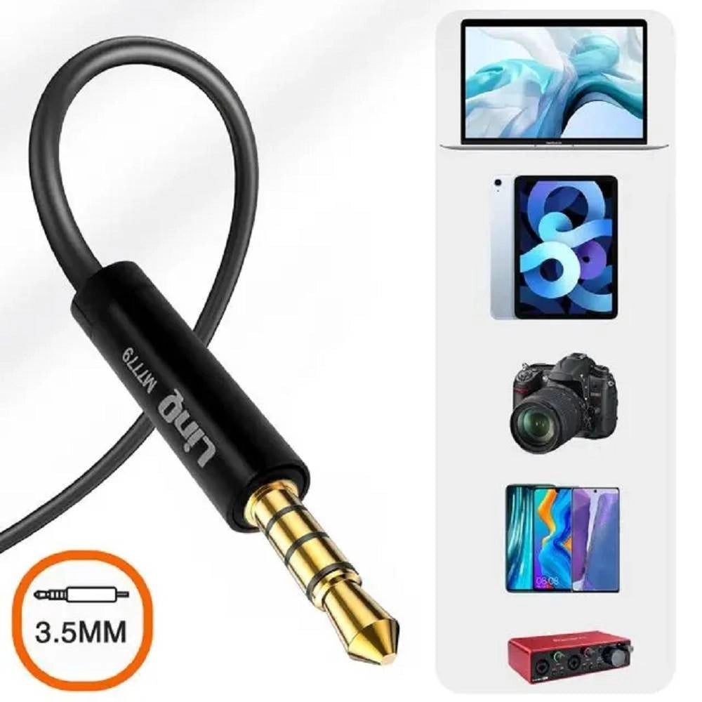 Trade Shop - Microfono Lavalier Con Clip Colletto Bavero 360° Smartphone Jack Da 3,5mm M7779 -