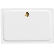 Piatto Doccia Acrilico Rea Belmond White 80x100 Brush Gold
