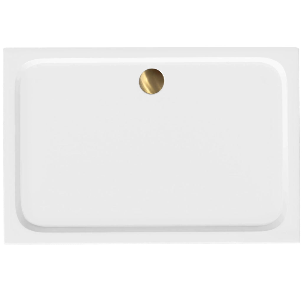 Piatto Doccia Acrilico Rea Belmond White 80x100 Brush Gold