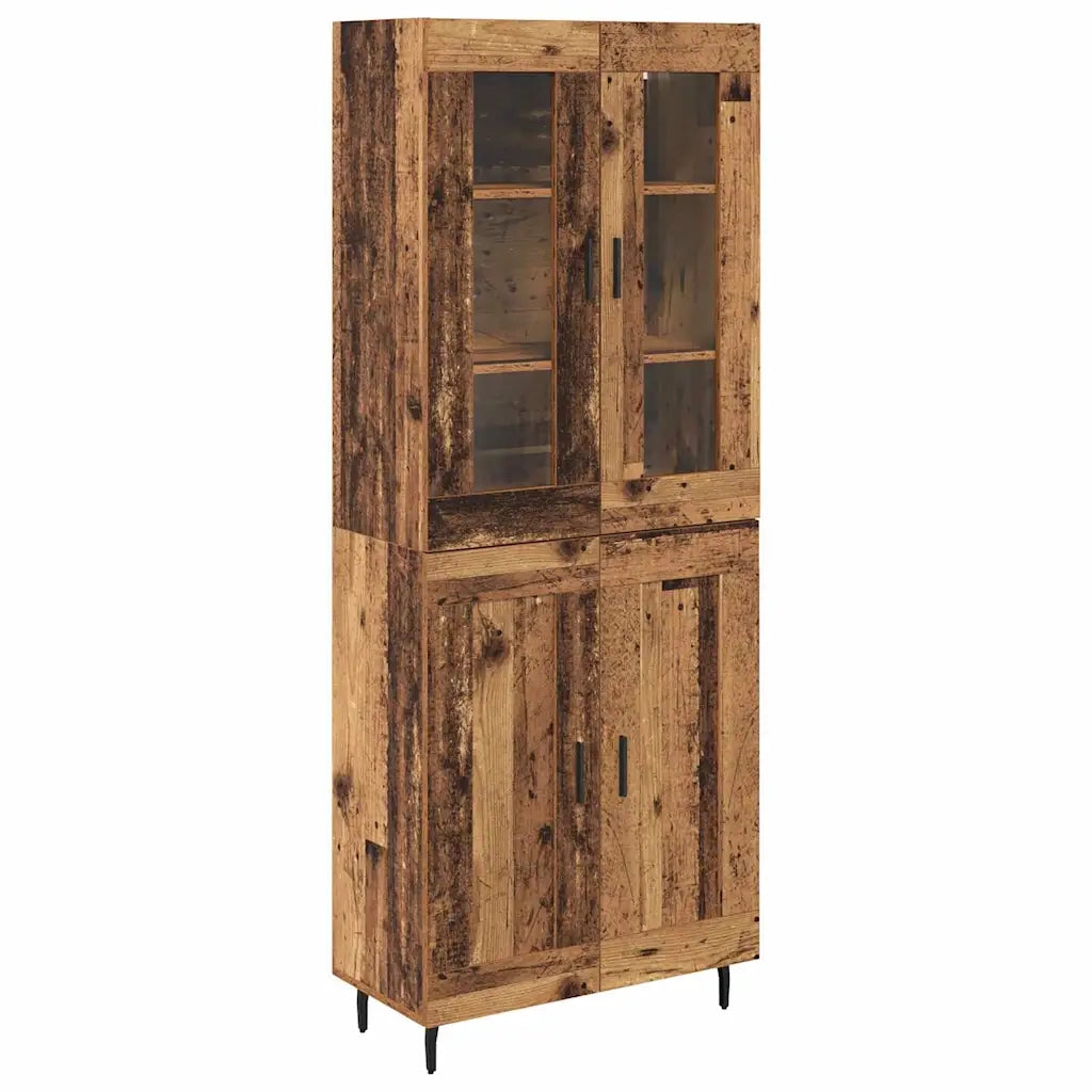 Credenza 2 pz | Madia | Buffet da pranzo | Armadio da pranzo Legno vecchio Legno Stratificato e Vetro