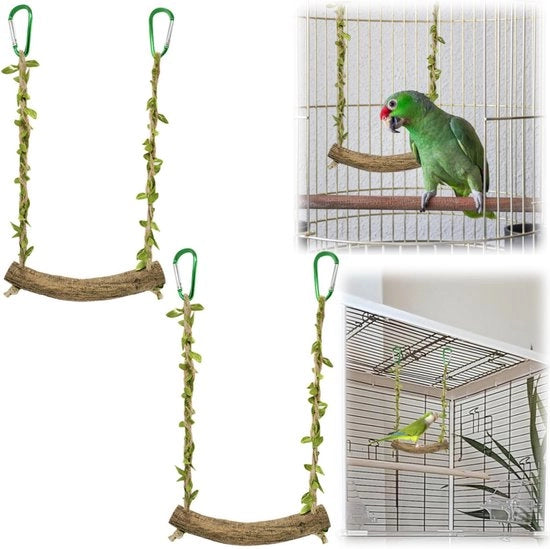 2 pacchi di perni per uccelli - gioco per parrocchetti - attrezzo da appendere - accessorio per gabbia da uccelli - piccola sospensione in legno - con gancio di appoggio - adatto per parrocchetti, canarini e piccioni (20*18 cm)
