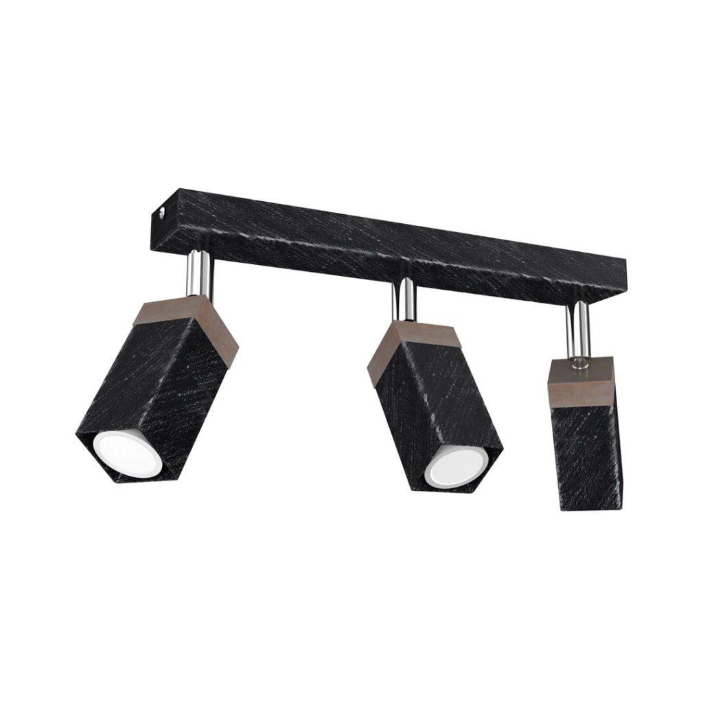 Plafoniera Milagro Solo 3xGU10 40W nera legno 30cm
