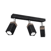 Plafoniera Milagro Solo 3xGU10 40W nera legno 30cm